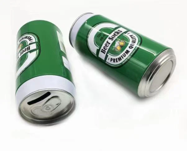 Beer Can Shaped Metal Tin Coin Bank Gift Box for Student